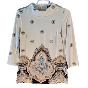 J.McLaughlin XS Top with 3/4 sleeves, mock neck